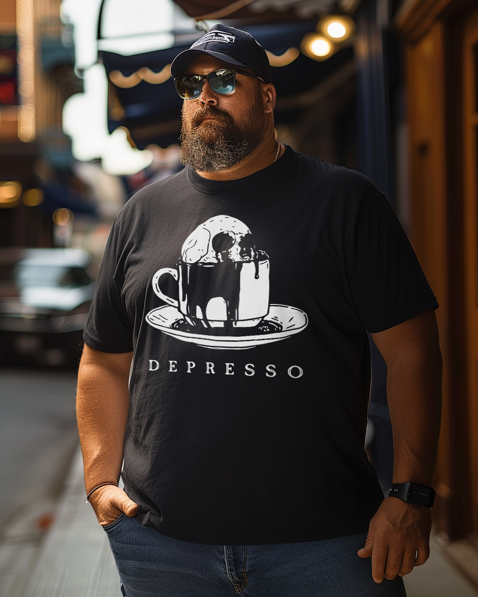 Derpresso, Creative Men Plus Size Oversize T-shirt for Big & Tall Man