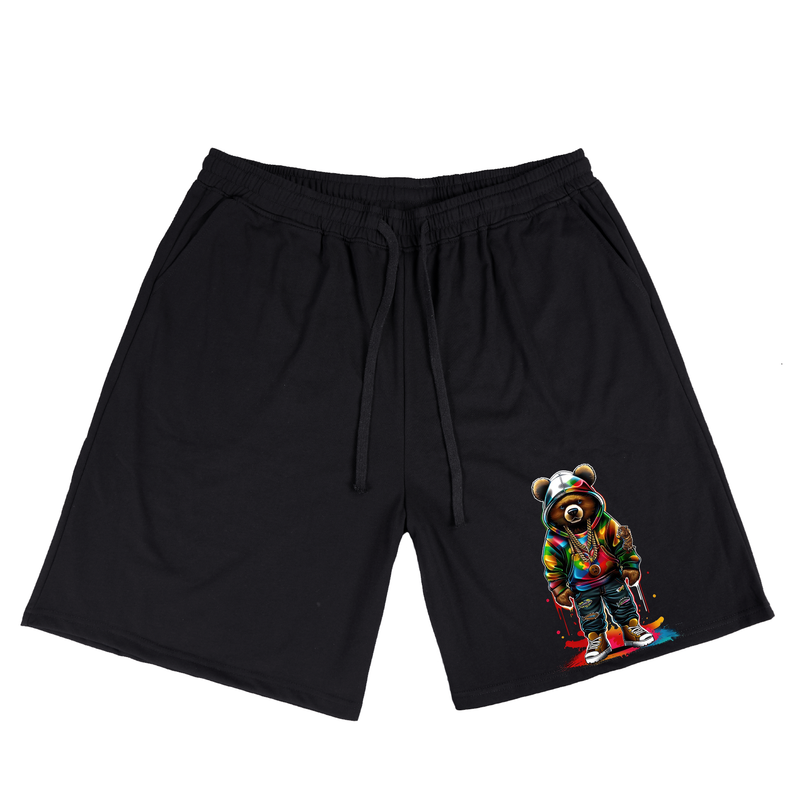 Men's Splash Colorful Bear Plus Size T-Shirt & Short