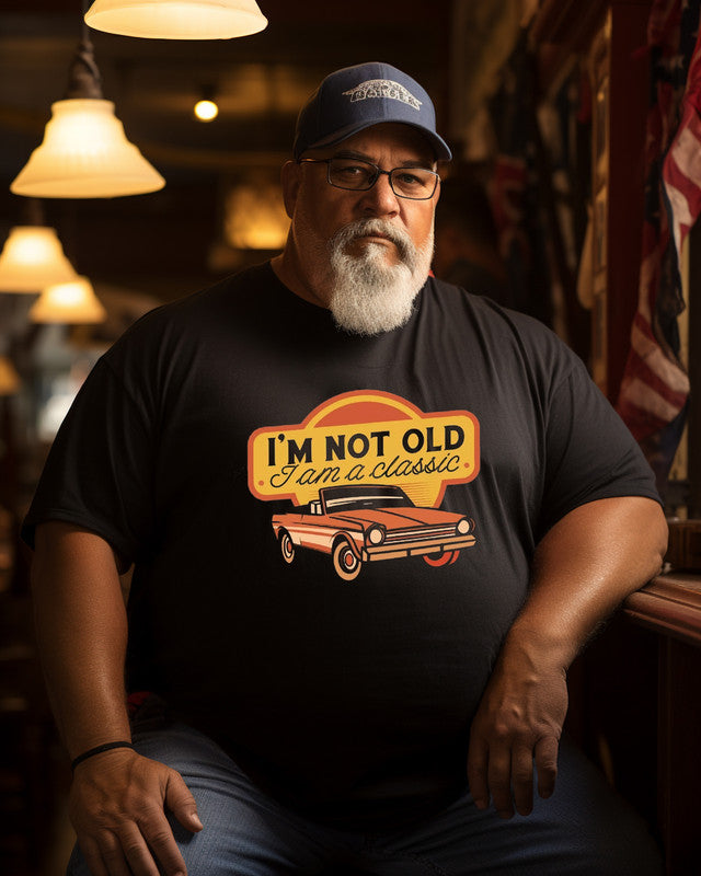 Men's Retro I’m Not Old I Am A Classic Print Plus Size T-shirt