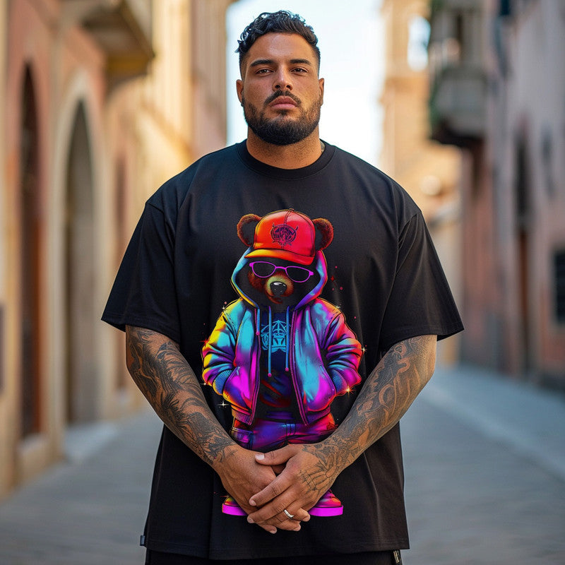 Men's Graffiti, Hip-hop, Teddy Bears Plus Size T-Shirt & Short