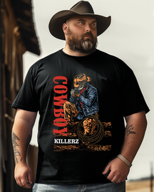 Men's COWBOY KILLERZ Print Plus Size T-shirt