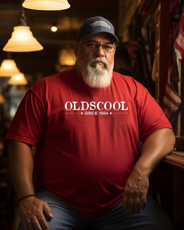 Men's" OLD'S COOL " Letter Graphic Funny Print  Plus Size T-shirt