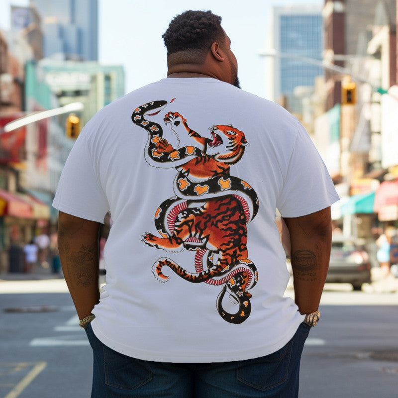 Men's  Tiger vs Snake Plus Size T-Shirt & Short