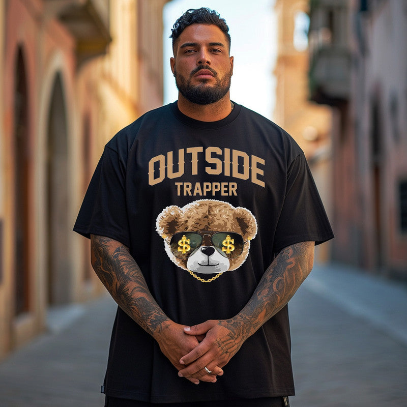 Men's OUTSIDE TRAPPER Teddy Bear Plus Size T-Shirt & Short