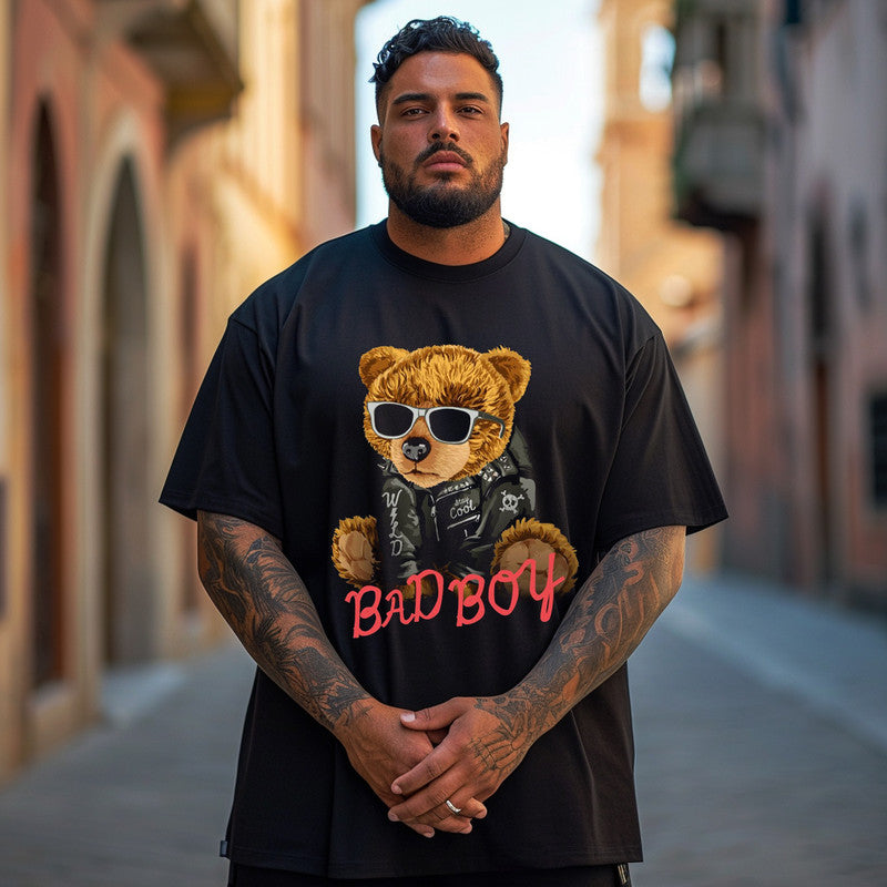 Men's Bad Boy Teddy Bear Plus Size T-Shirt & Short