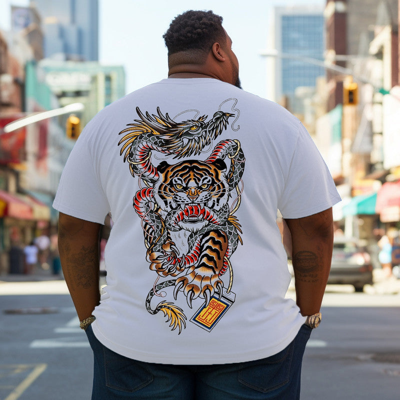 Men's Dragon vs Tiger Plus Size T-Shirt & Short