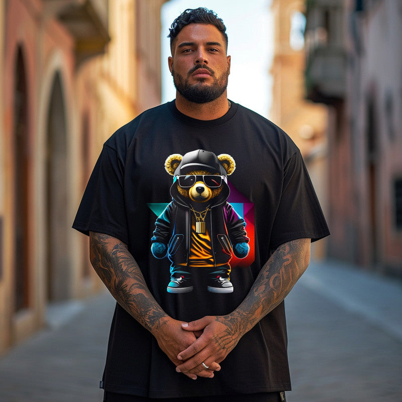 Men's Urban Modern Bear Plus Size T-Shirt & Short