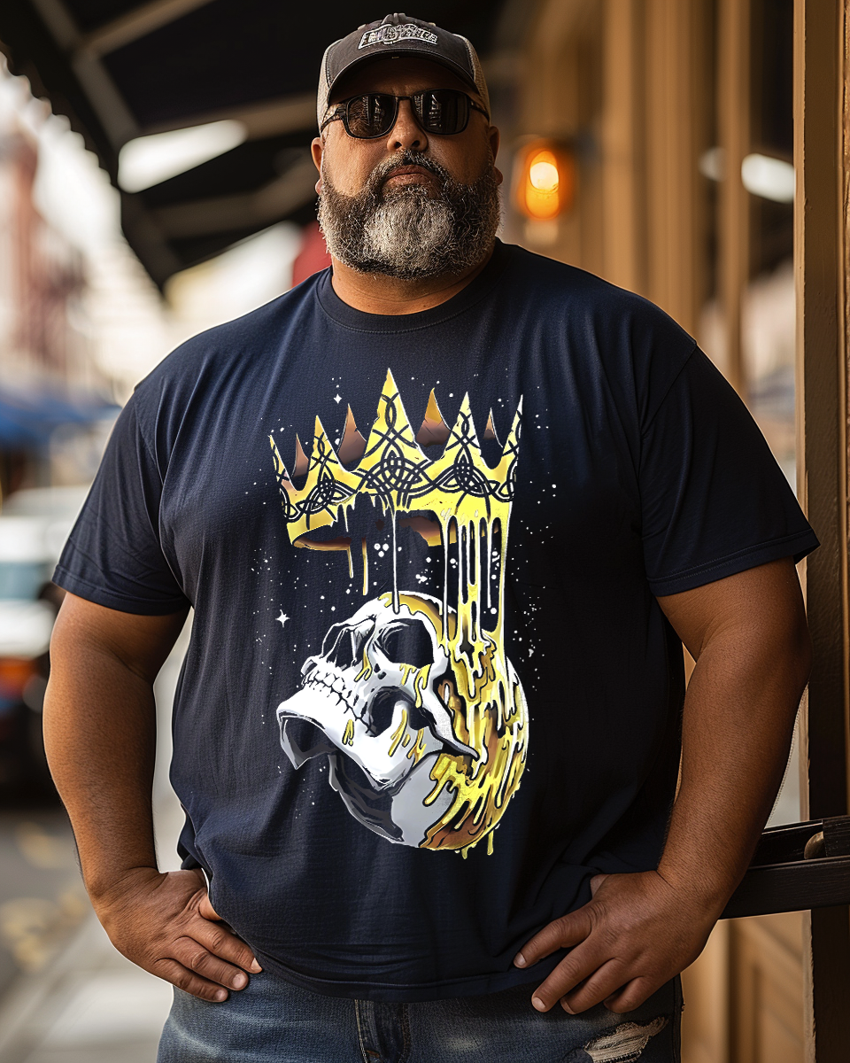 Fallen King, Men Plus Size Oversize T-shirt for Big & Tall Man