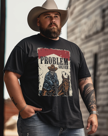 Men's PROBLEM SOLVER Print Plus Size T-shirt