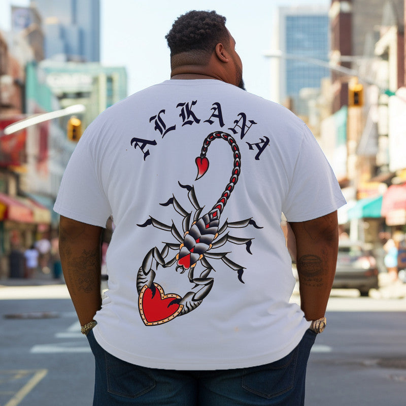 Men's Traditional Tattoo Design Scorpion With Heart Plus Size T-Shirt & Short