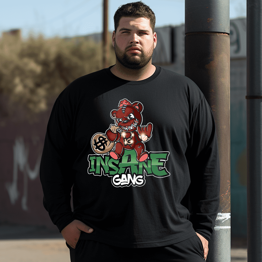 Hustle Gang Gangster Teddy Bear Plus Size Long Sleeve T-Shirt