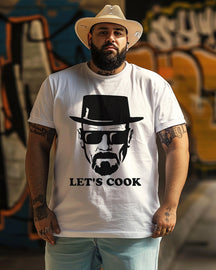 Men'sWalter Let’s Cook Breaking Film Bad Print Plus Size T-shirt