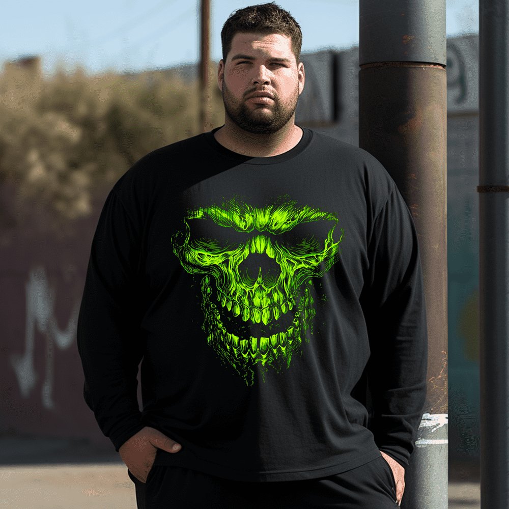Shredder Skull Plus Size Long Sleeve T-Shirt
