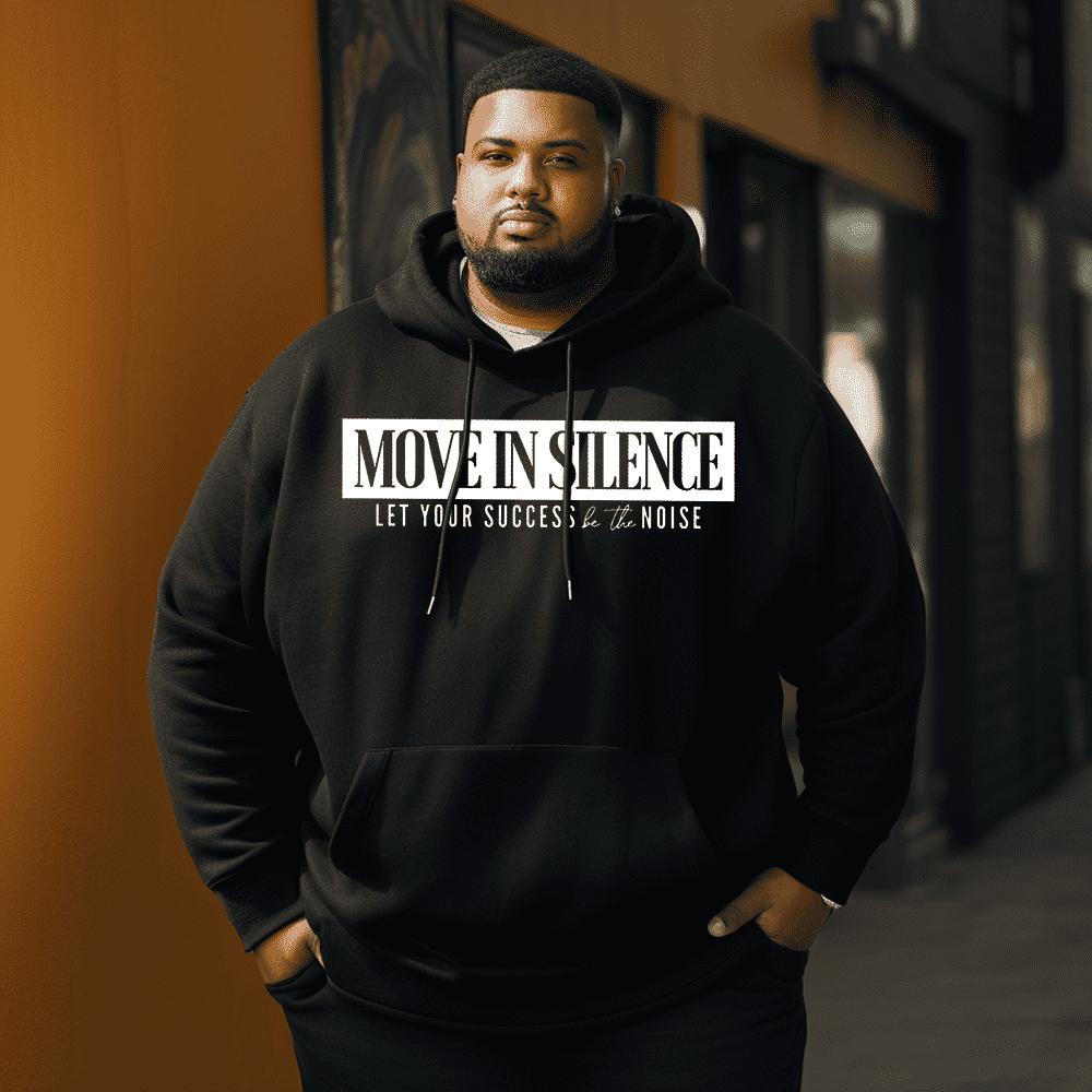 Move In Silence  Men's Plus Size Hoodie