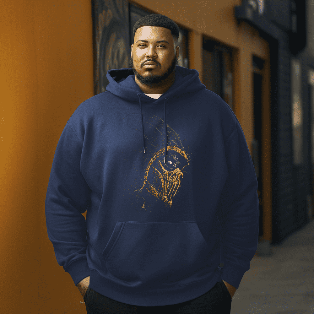 Green and Scorpion sketchl Men's Plus Size Hoodie