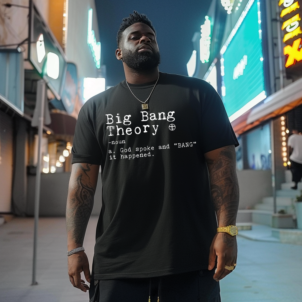 God's Definition of The Big Bang Theory Men Plus Size Oversize T-shirt for Big & Tall Man