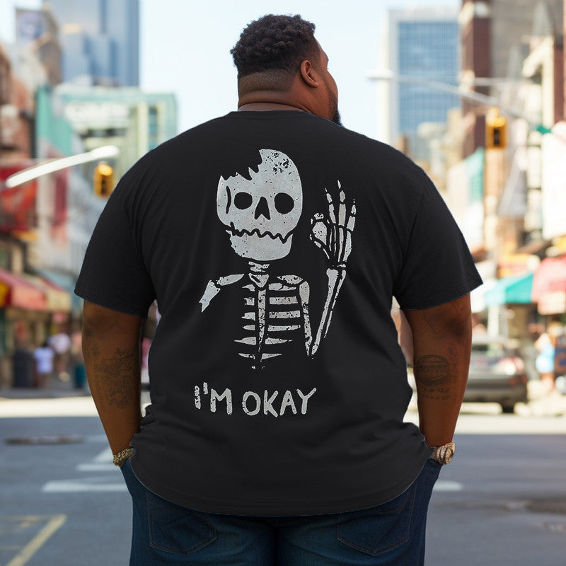 Men's I'm Okay Skull Plus Size T-Shirt & Short