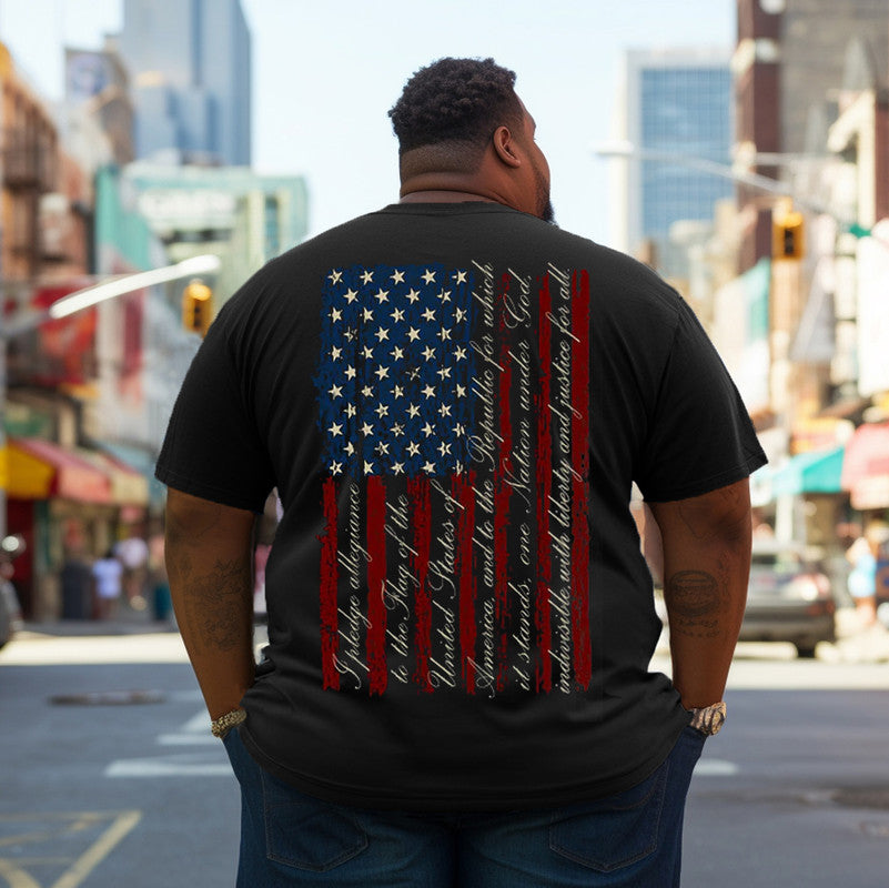 Men's Pledge of Allegiance American Flag Plus Size T-Shirt