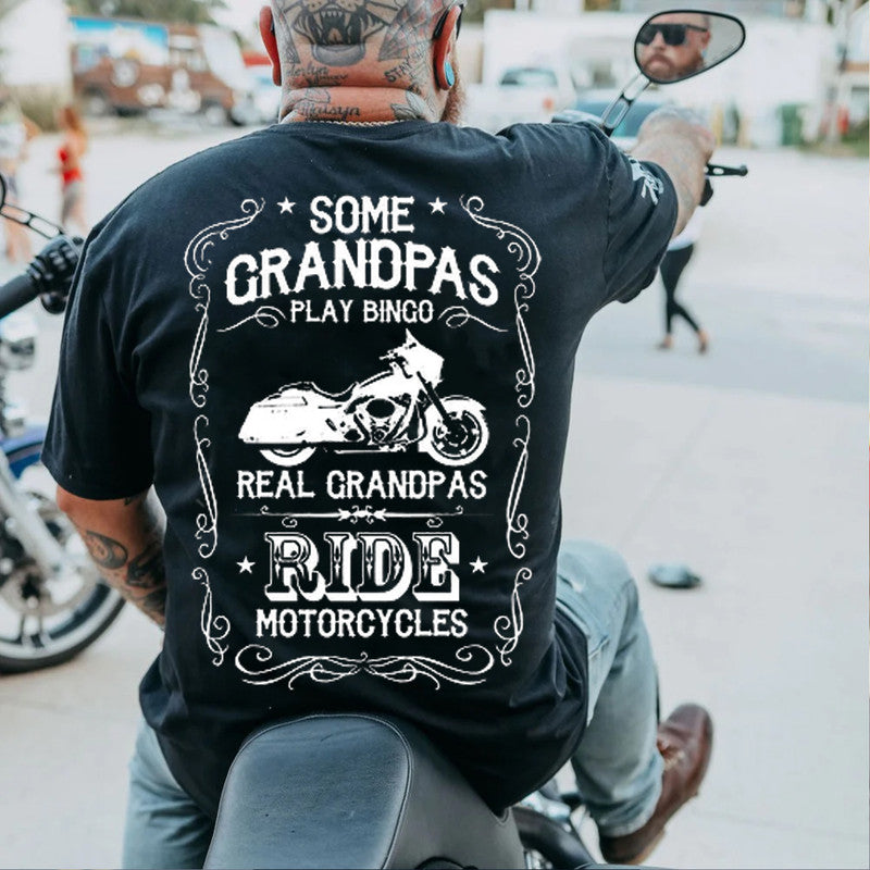 Men's Real Grandpas Ride Motorcycles Plus Size T-Shirt