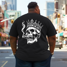 Men's Skull King Smoking Cigar Plus Size T-Shirt
