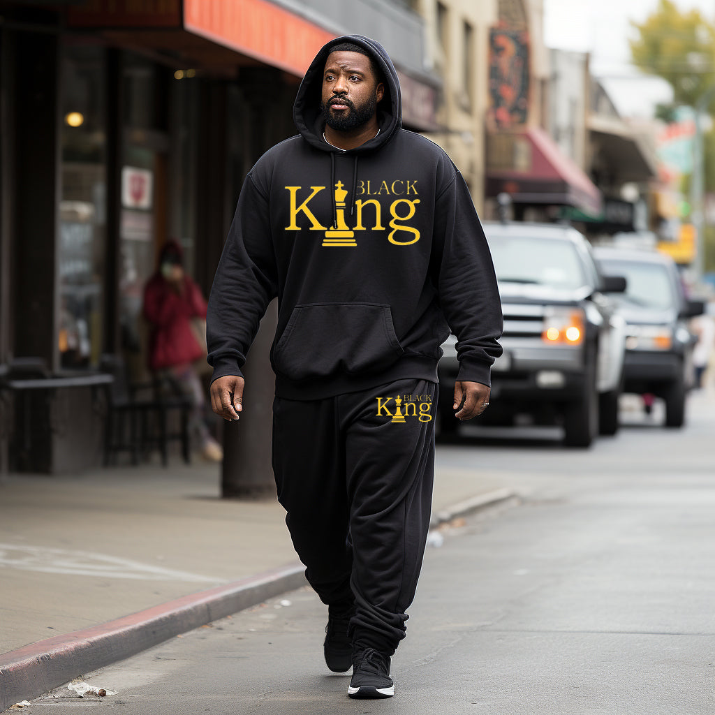 Black King Men's Big&Tall Hoodie Two-Piece Set