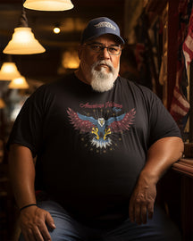 Men's American veteran eagle Plus Size T-shirt