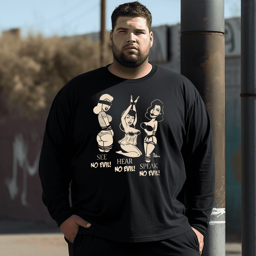 See No Evil Plus Size Long Sleeve T-Shirt