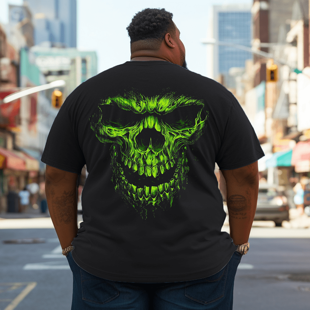Black and online green skull shirt