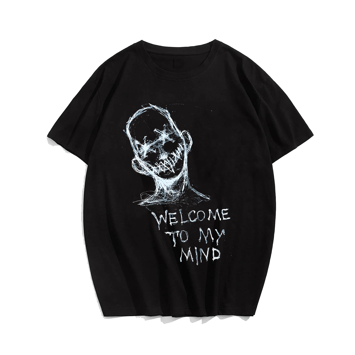 Welcome To My Mind, Creative Men Plus Size Oversize T-shirt for Big & Tall Man