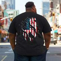 American flag back print Plus Size T-Shirt