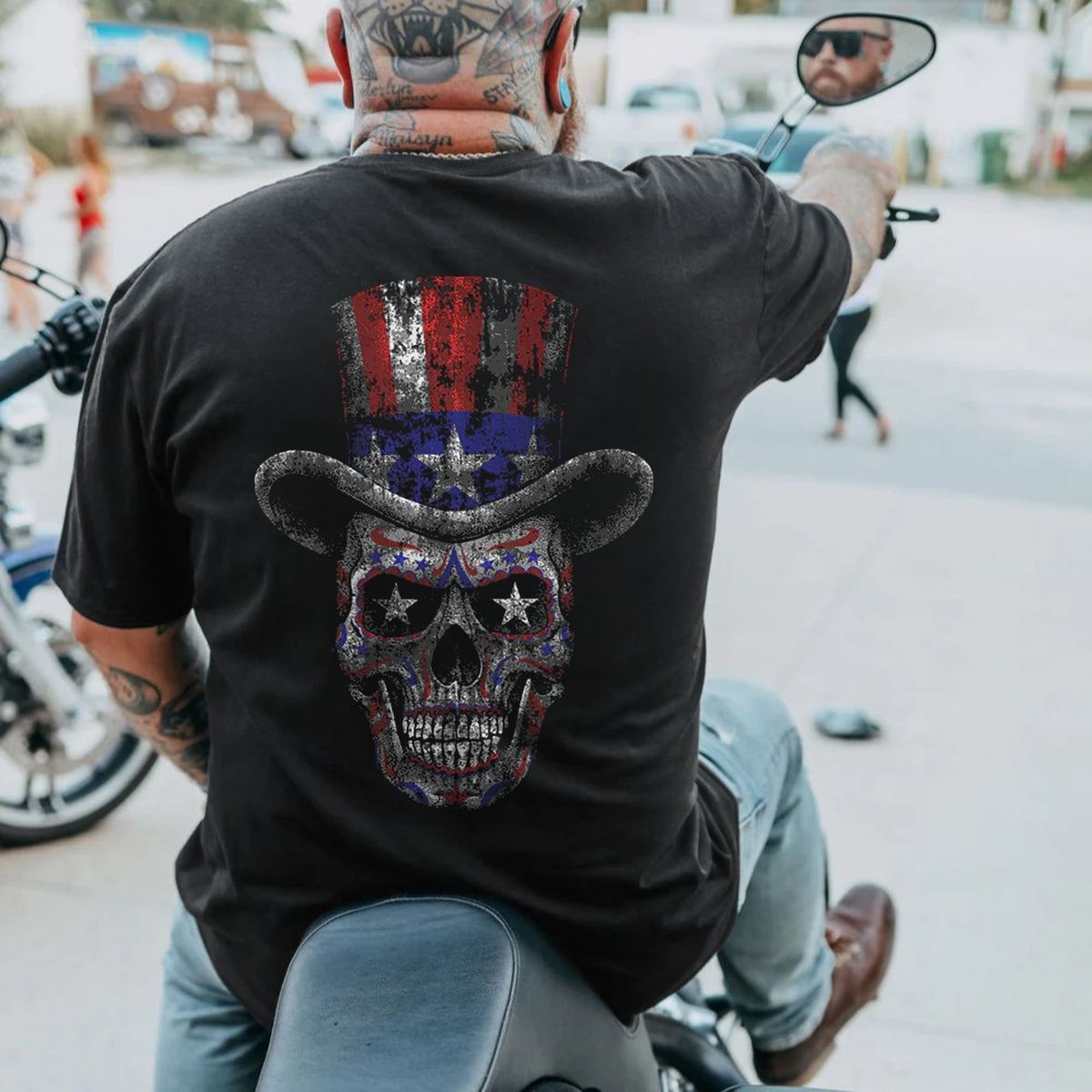 Men's Plus Size American Sugar Skull T-Shirt