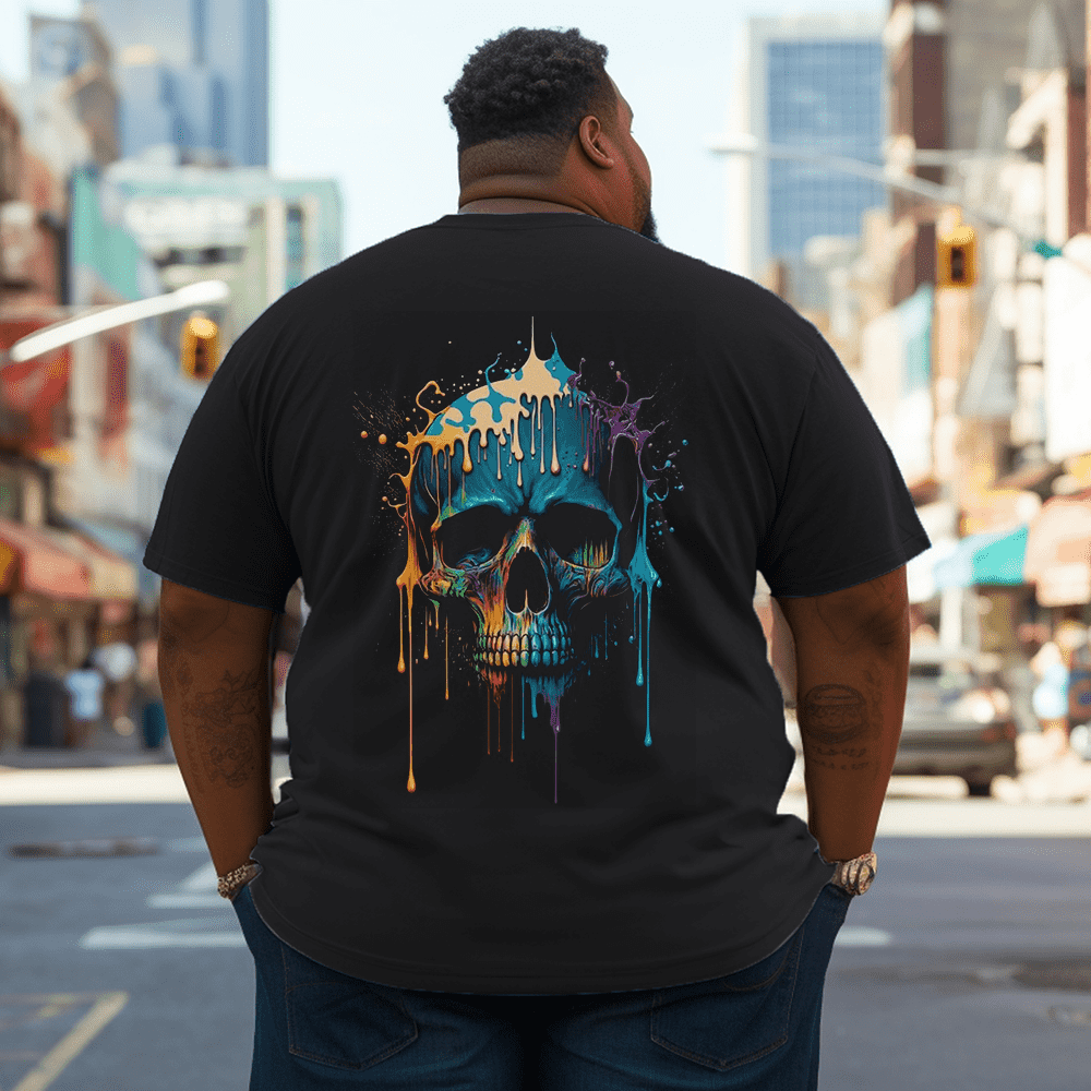 Back Fashion Color Skull Plus Size T-Shirt