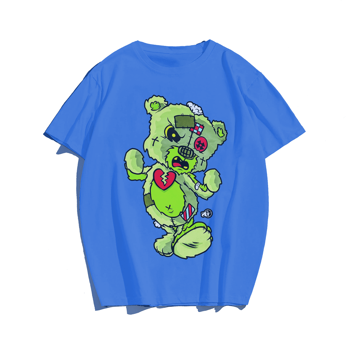 Bear's Heart Broken, Creative Men Plus Size Oversize T-shirt for Big & Tall Man