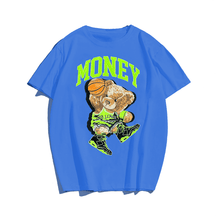 Money Bear Men Plus Size Oversize T-shirt for Big & Tall Man