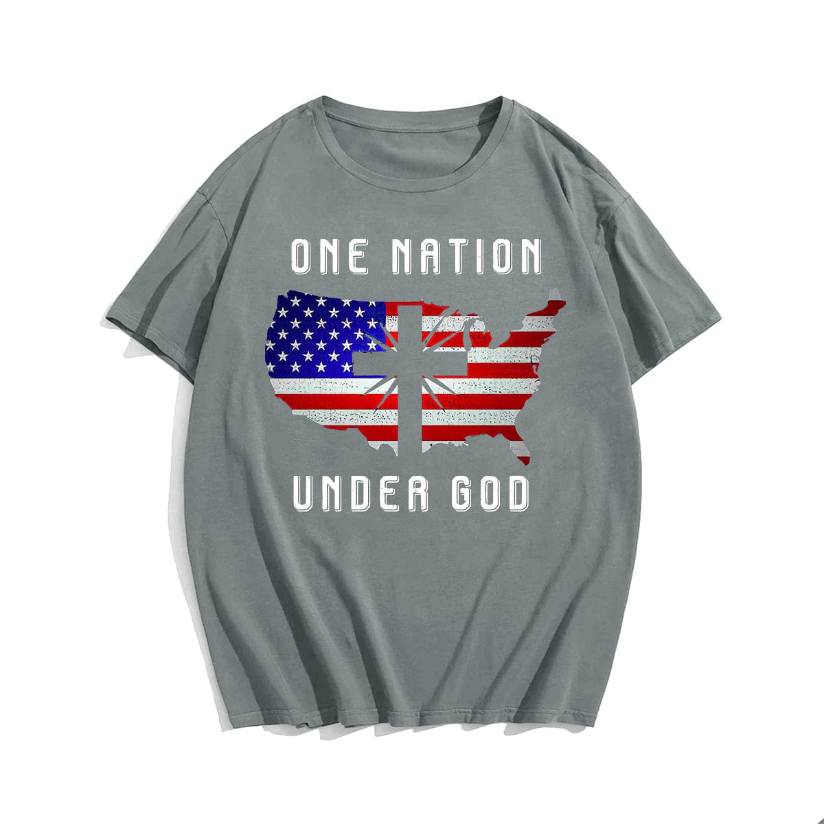 One Nation Under God Cross USA Flag Men's T-Shirts