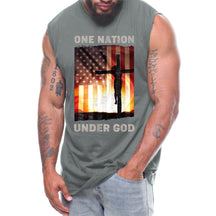 One Nation Under God USA flag Crucifix