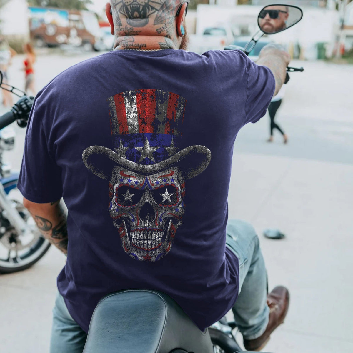 Men's Plus Size American Sugar Skull T-Shirt