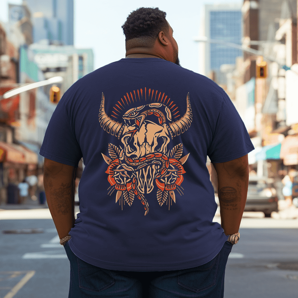 Native American Cow Skull Plus Size T-Shirt