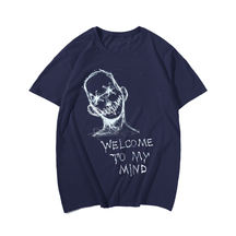 Welcome To My Mind, Creative Men Plus Size Oversize T-shirt for Big & Tall Man