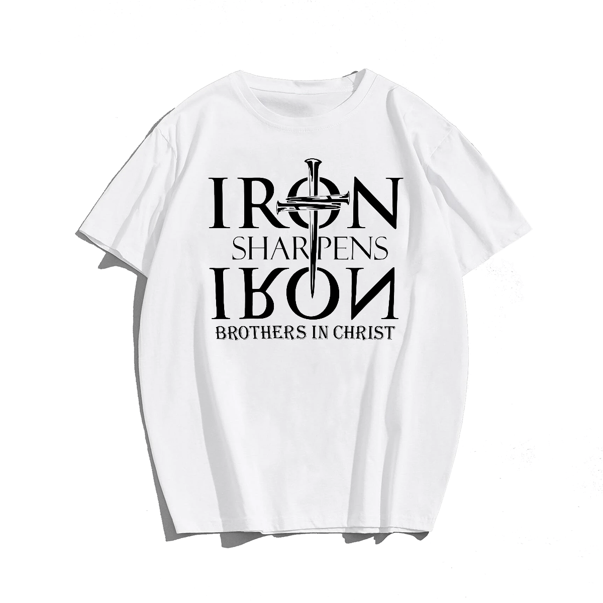 Iron Sharpens Iron Brothers In Christ Plus Size Oversize T-shirt for Big & Tall Man