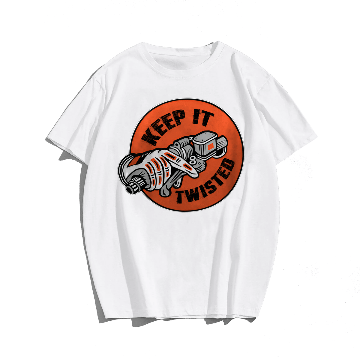 Keep It Twisted Plus Size T-Shirt, Creative Men Plus Size Oversize T-shirt for Big & Tall Man