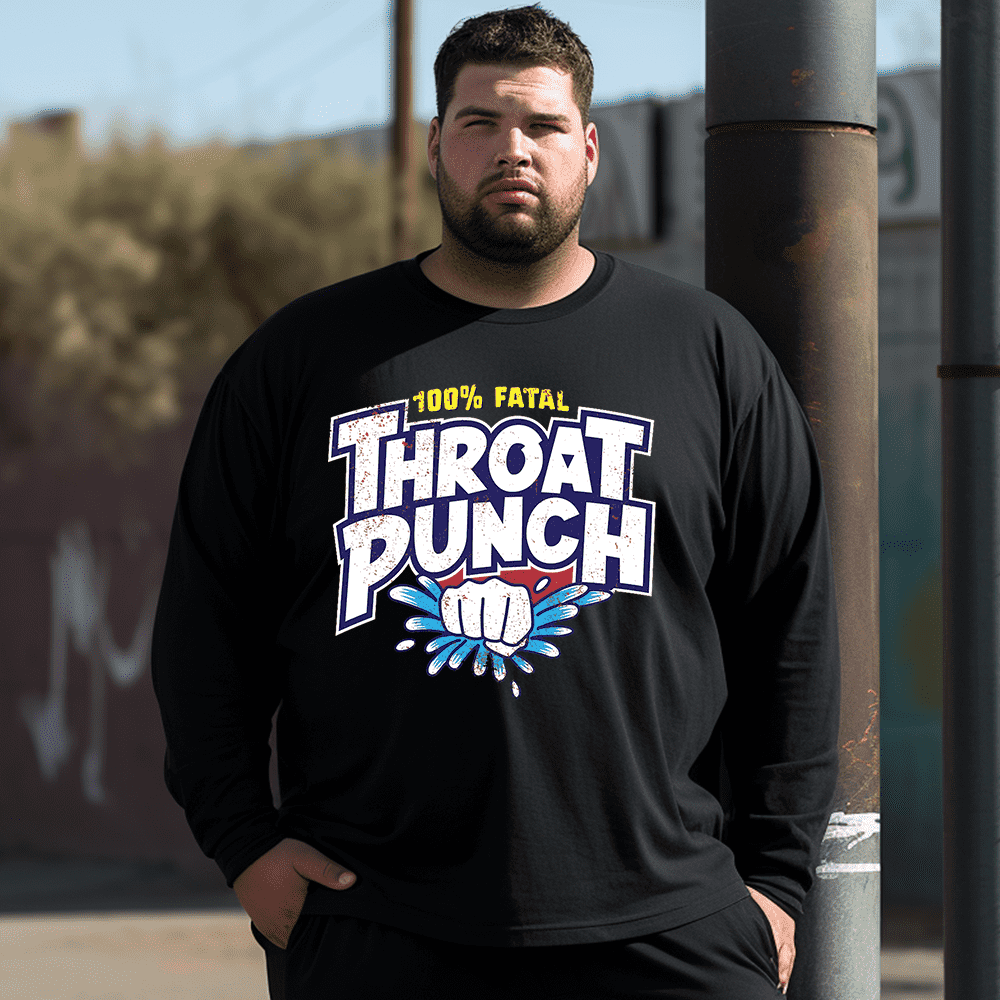 Throat Punch Plus Size Long Sleeve T-Shirt