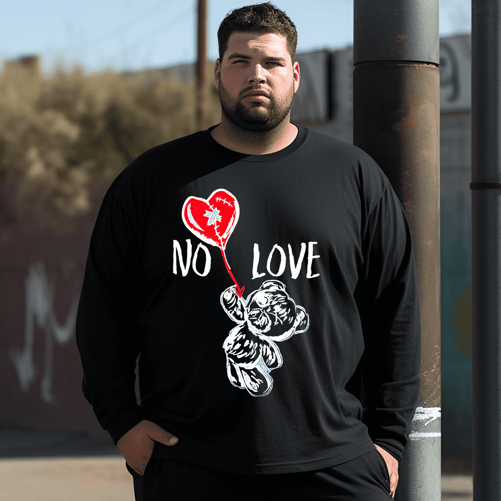 No Love Plus Size Long Sleeve T-Shirt