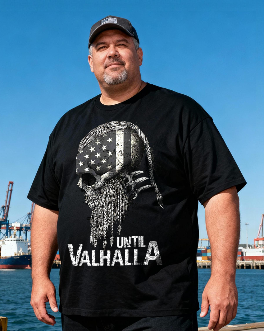 Until Valhalla Men's Big & Tall 100% Cotton T-Shirt