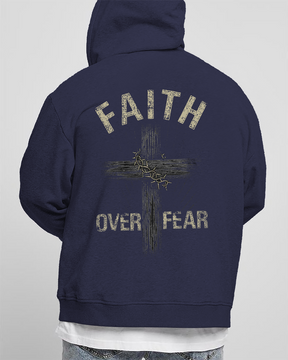 Faith Over Fear Men's Plus Size Hoodie
