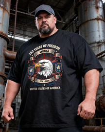 Men's The 250th Anniversary of Independence Day Big & Tall 100% Cotton T-shirts