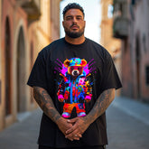 Men's Splash Ink Teddy Bear Plus Size T-Shirt & Short