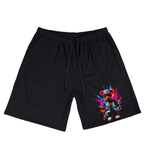 Men's Color Splash Cool Teddy Bear Plus Size T-Shirt & Short