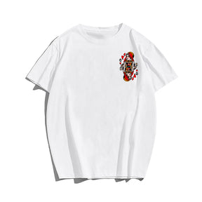 Men's  Poker Queen of Hearts Plus Size T-Shirt & Short