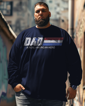 Men's Hero Dad Plus Size Long Sleeve T-Shirt